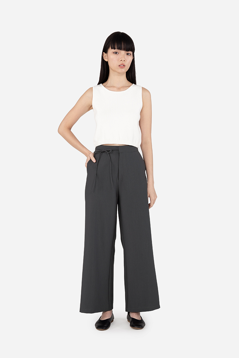 Elodie Plisse Wide Leg Pants - Salmon